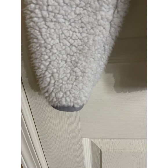 SO Fleece Teddy Size L White Faux Fur Sherpa Sweatshirt Half Zip - Picture 9 of 10